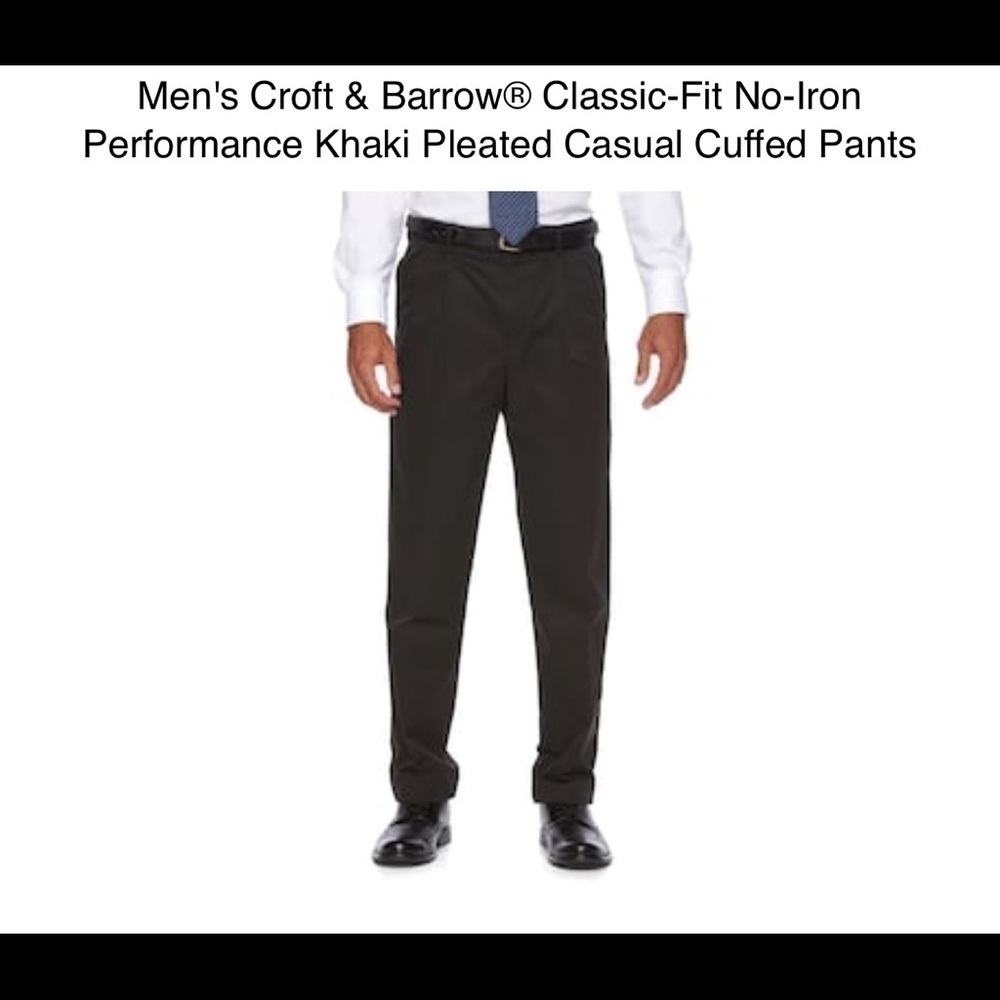 Croft & barrow men's gray Pleated khaki